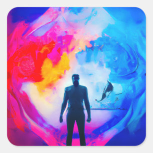 Standing in Colors Square Sticker