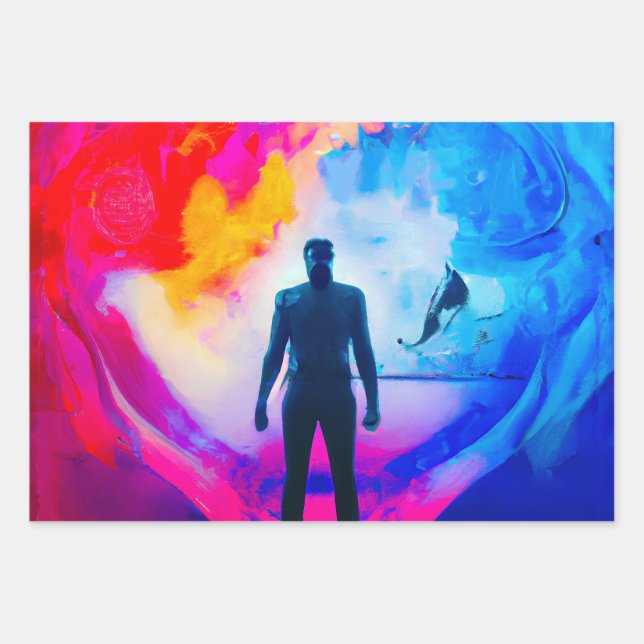 Standing in Colors Wrapping Paper Sheets (Front)