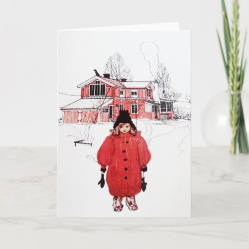 Standing in Winter Snow Holiday Card