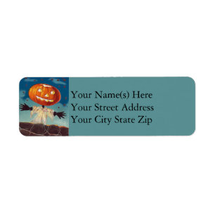 Standing Jack O Lantern Halloween Label
