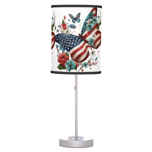 Standing Lamp with Flag Colored Butterflies (Front)