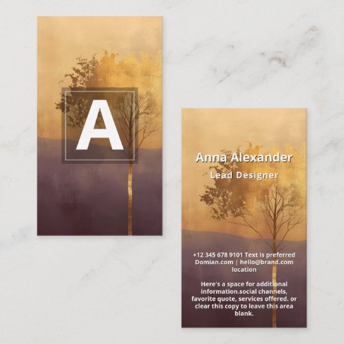 Standing Light | Tree Minimal Design  Business Card