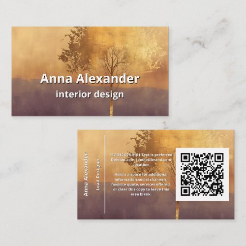 Standing Light | Tree Minimal Design  Business Card