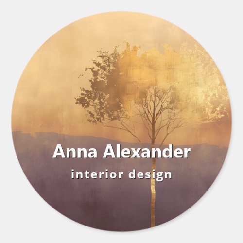 Standing Light | Tree Minimal Design  Classic Round Sticker