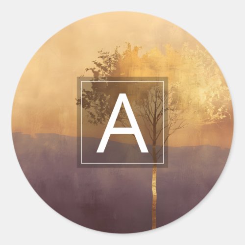 Standing Light | Tree Minimal Design  Classic Round Sticker