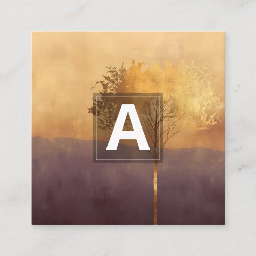 Standing Light | Tree Minimal Design  Square Business Card