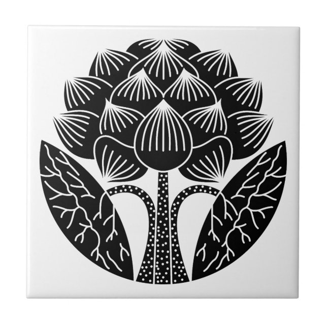 Standing Lotus flower Ceramic Tile (Front)