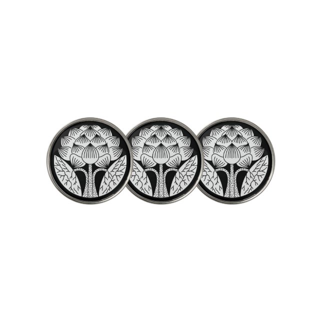 Standing Lotus flower Golf Ball Marker (3 Up)