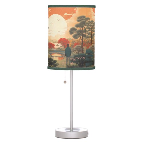 Standing Man Dusk Sunset Table Lamp