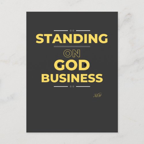 Standing on Gods business Holiday Postcard