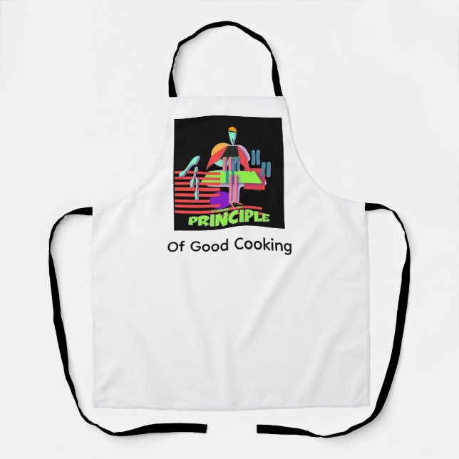 Standing On Principle Of Good Cooking Blk Straps Apron (Front)