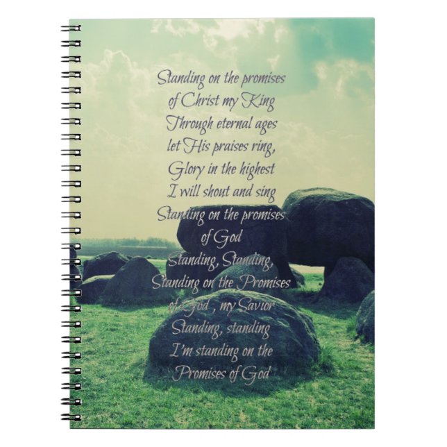Standing on the Promises of God Christian Hymn Notebook (Front)