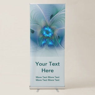 Standing Ovations Abstract Art Blue Turquoise Text Retractable Banner