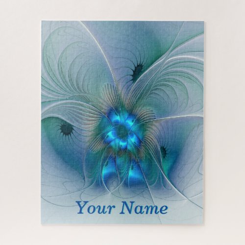 Standing Ovations Abstract Blue Fractal Art Name Jigsaw Puzzle