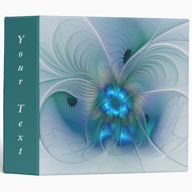 Standing Ovations, Abstract Blue Fractal Art Text 3 Ring Binder (Front/Spine)