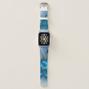 Standing Ovations, Abstract Blue Turquoise Fractal Apple Watch Band