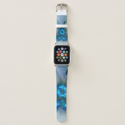 Standing Ovations Abstract Blue Turquoise Fractal Apple Watch Band