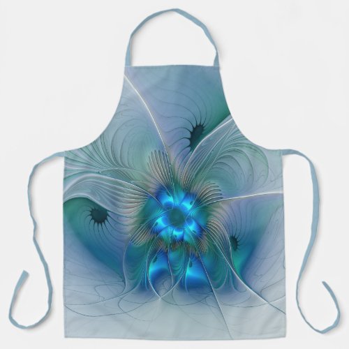 Standing Ovations Abstract Blue Turquoise Fractal Apron
