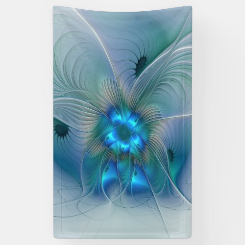 Standing Ovations Abstract Blue Turquoise Fractal Banner