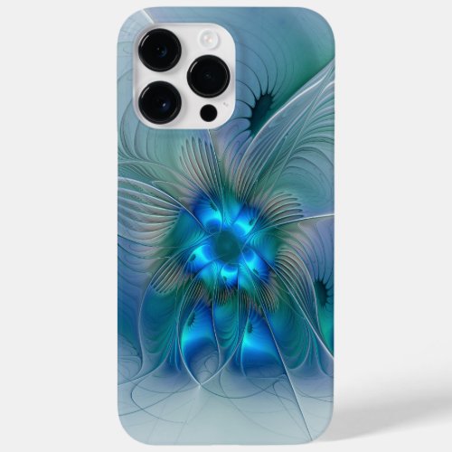 Standing Ovations Abstract Blue Turquoise Fractal Case_Mate iPhone 14 Pro Max Case
