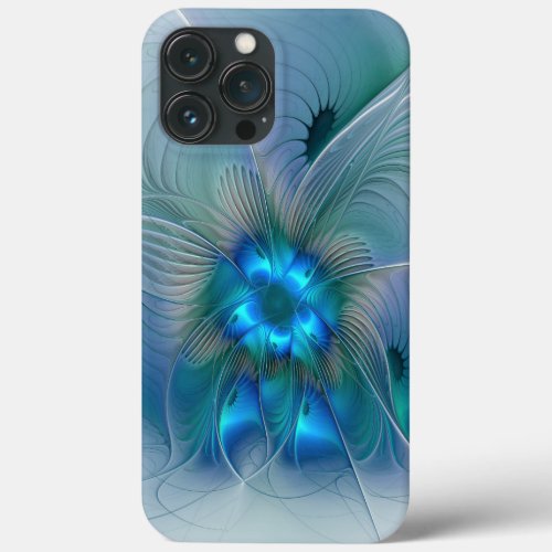 Standing Ovations Abstract Blue Turquoise Fractal iPhone 13 Pro Max Case