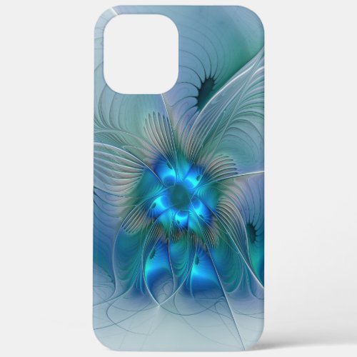 Standing Ovations Abstract Blue Turquoise Fractal iPhone 12 Pro Max Case