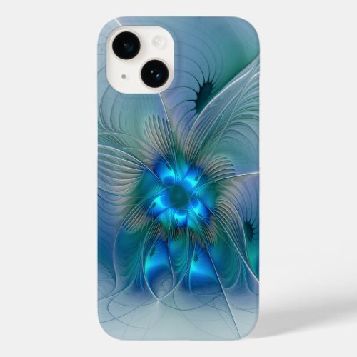 Standing Ovations Abstract Blue Turquoise Fractal Case_Mate iPhone 14 Case