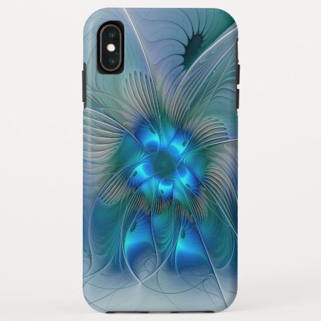 Standing Ovations, Abstract Blue Turquoise Fractal Case-Mate iPhone Case (Back)
