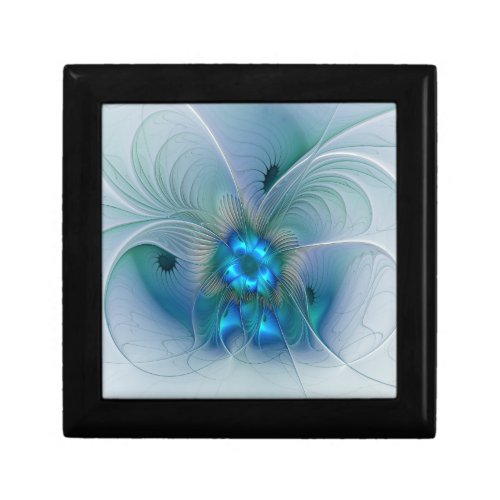 Standing Ovations Abstract Blue Turquoise Fractal Gift Box