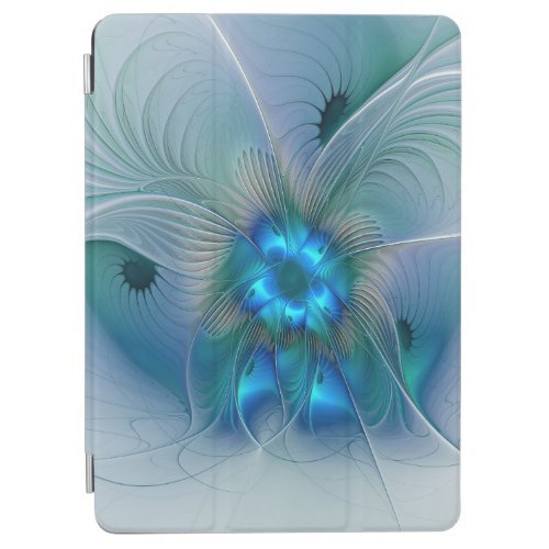 Standing Ovations Abstract Blue Turquoise Fractal iPad Air Cover