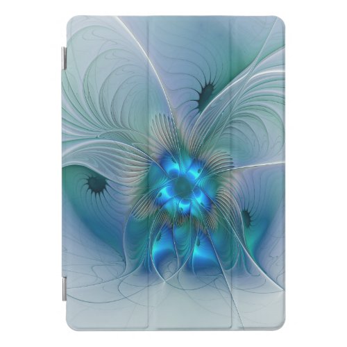 Standing Ovations Abstract Blue Turquoise Fractal iPad Pro Cover
