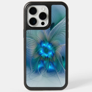 Standing Ovations, Abstract Blue Turquoise Fractal iPhone 15 Pro Max Case