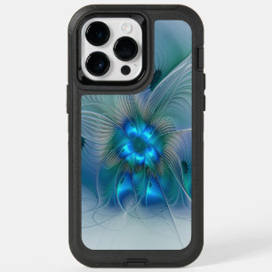 Standing Ovations, Abstract Blue Turquoise Fractal OtterBox iPhone 14 Pro Max Case
