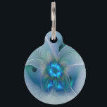 Standing Ovations, Abstract Blue Turquoise Fractal Pet ID Tag<br><div class="desc">Modern blue fractal art,  abstract and unusual.
Design for your pet tag and more.</div>