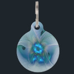 Standing Ovations, Abstract Blue Turquoise Fractal Pet ID Tag<br><div class="desc">Modern blue fractal art, abstract and unusual.
Design for your pet tag and more.</div>