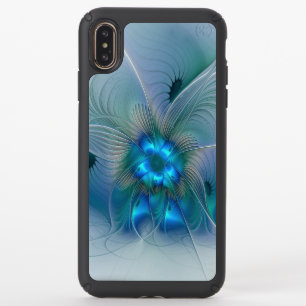 Standing Ovations, Abstract Blue Turquoise Fractal Speck iPhone XS Max Case
