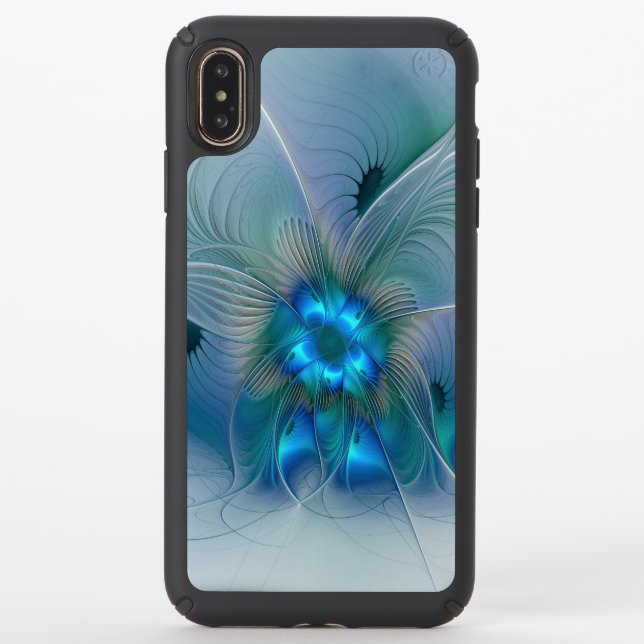 Standing Ovations, Abstract Blue Turquoise Fractal Speck iPhone XS Max Case (Front)