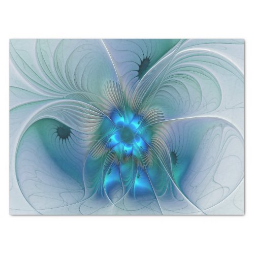 Standing Ovations Abstract Blue Turquoise Fractal Tissue Paper