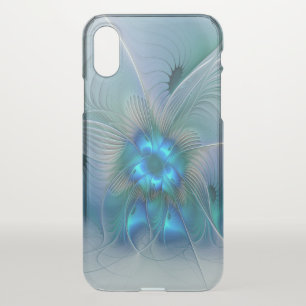 Standing Ovations, Abstract Blue Turquoise Fractal iPhone X Case