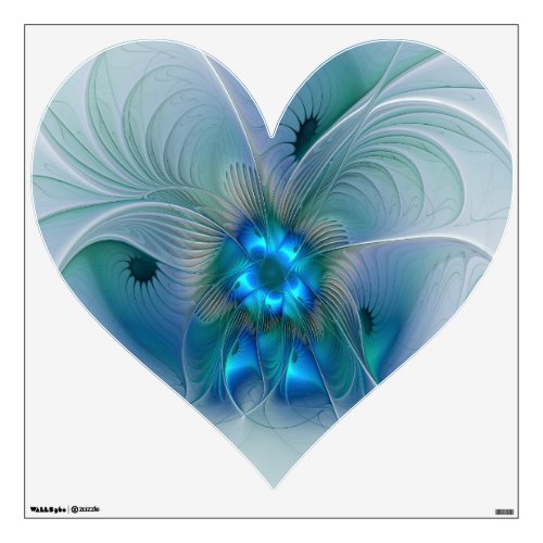 Standing Ovations Abstract Blue Turquoise Fractal Wall Decal