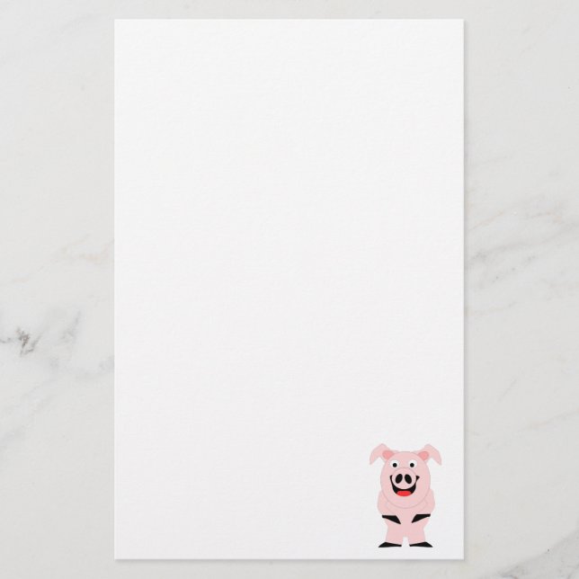 Standing Pig Design Stationery (Front)