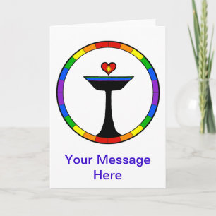 Standing Rainbow Chalice Customizable Note Card