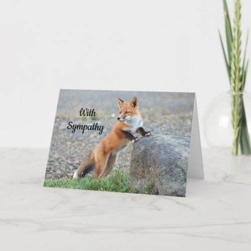 Standing Red Fox Sympathy Card