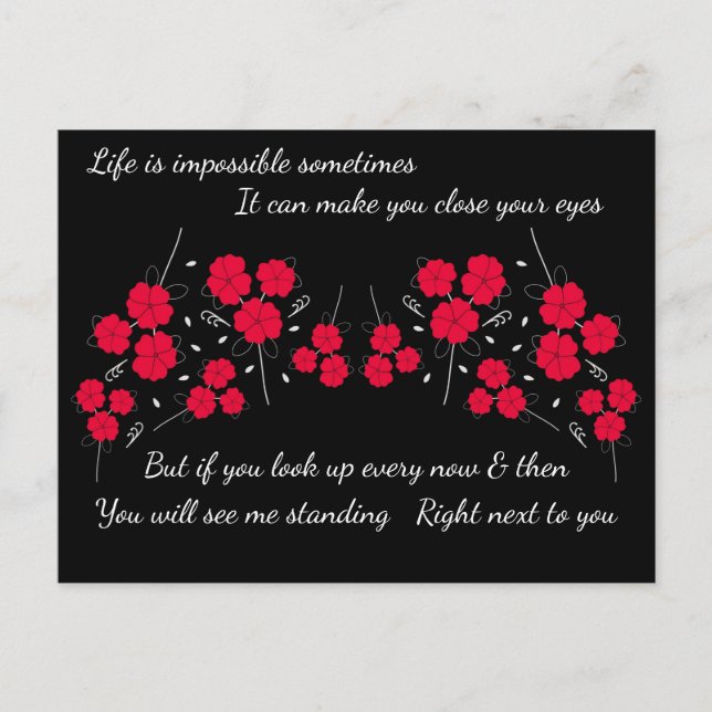 Standing right next to you encouragement postcard (Front)