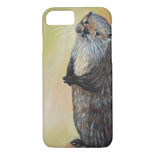 Standing River Otter Painting iPhone 87 Case