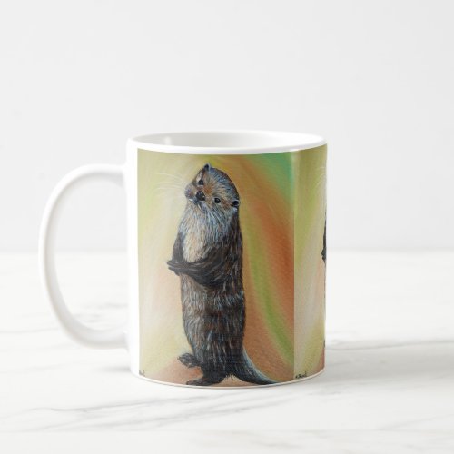Standing River Otter Painting Coffee Mug
