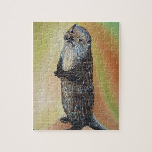 Standing River Otter Painting Jigsaw Puzzle