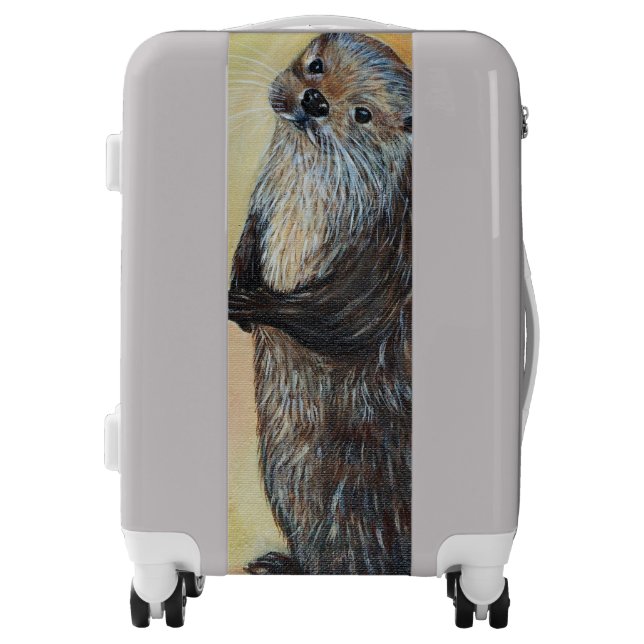 Standing River Otter Painting Luggage (Front)