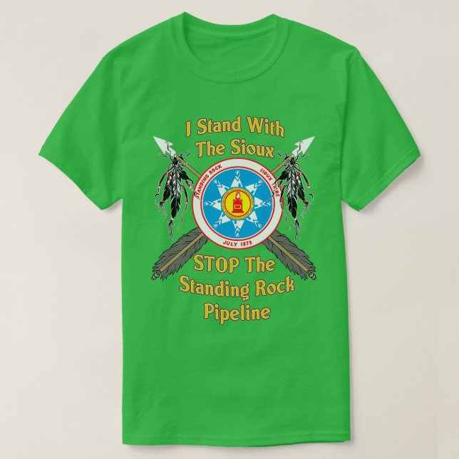 Standing Rock Sioux Crossed Arrows Native American T-Shirt (Design Front)