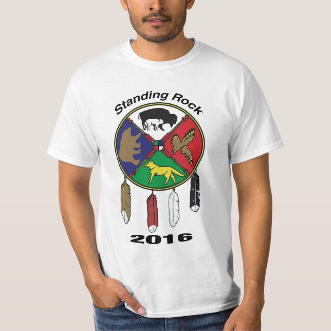 Standing Rock White Buffalo Woman Medicine Wheel T-Shirt (Front)